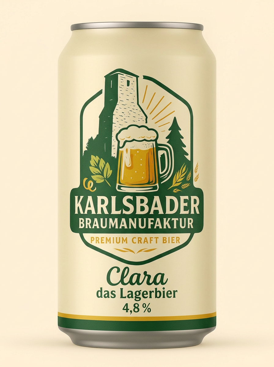 Clara das Lagerbier Dose der Karlsbader Braumanufaktur